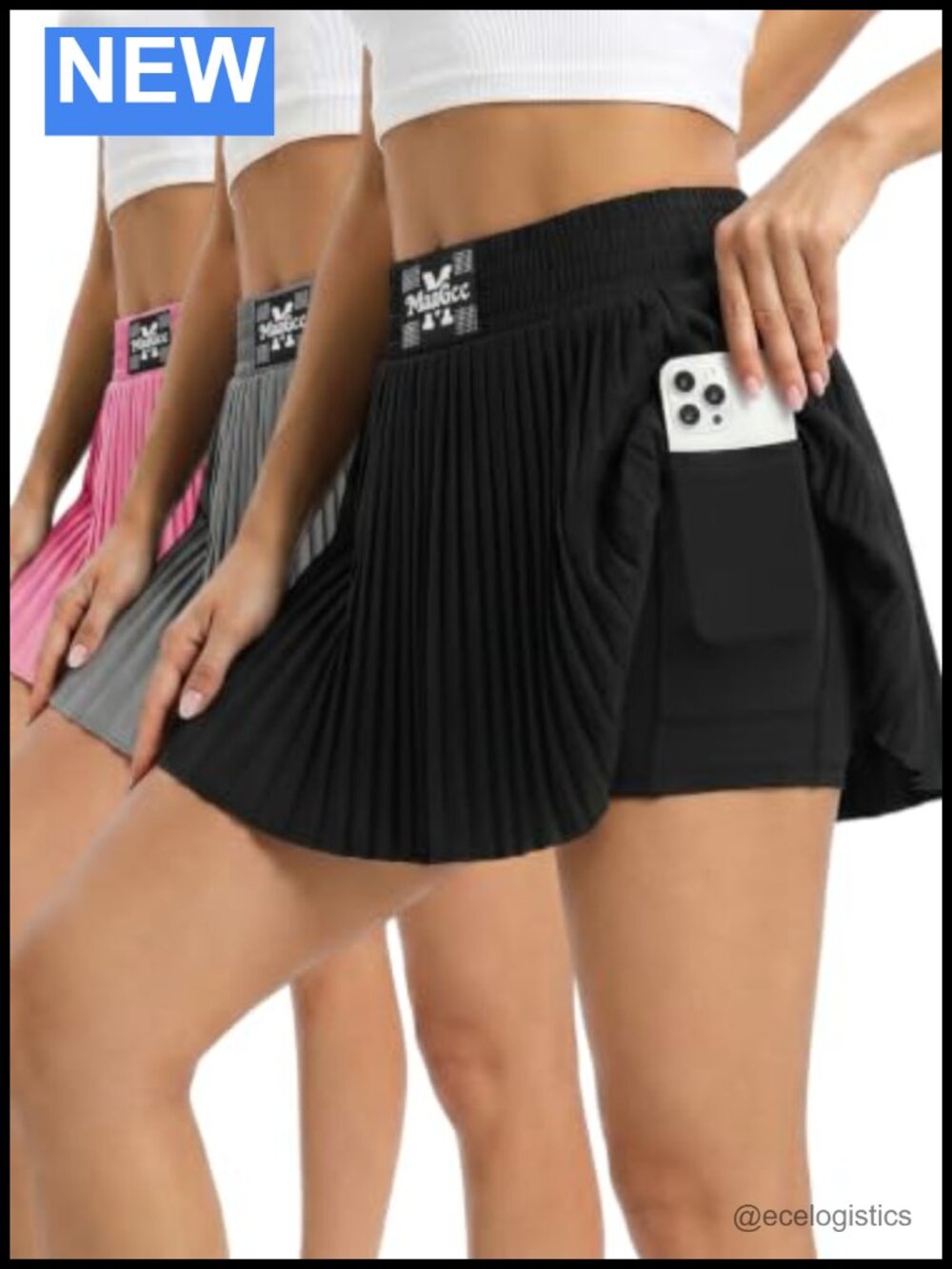 High Waisted Skort with Pockets Athletic Golf Tennis Pleated Skirt